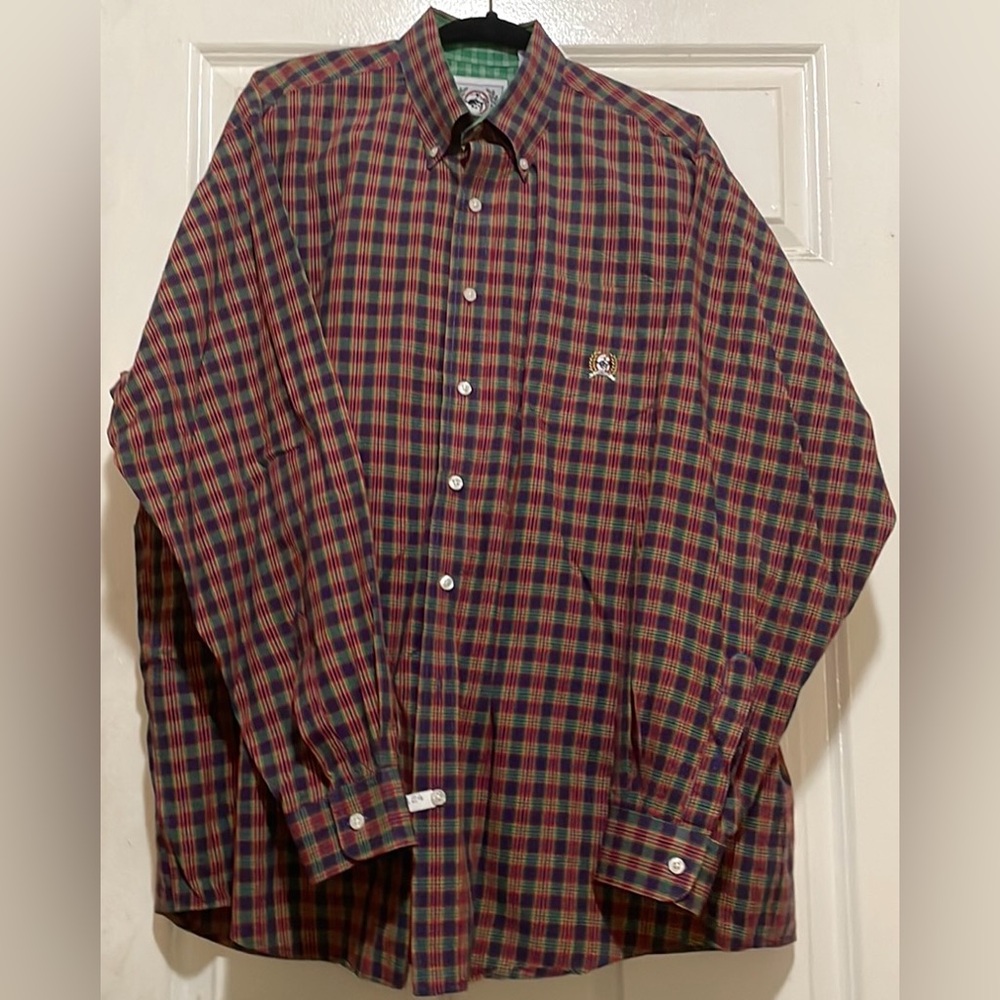 Cinch Mens Button Up Contemporary Western Red Blue Green Plaid Long Sleeve Shirt